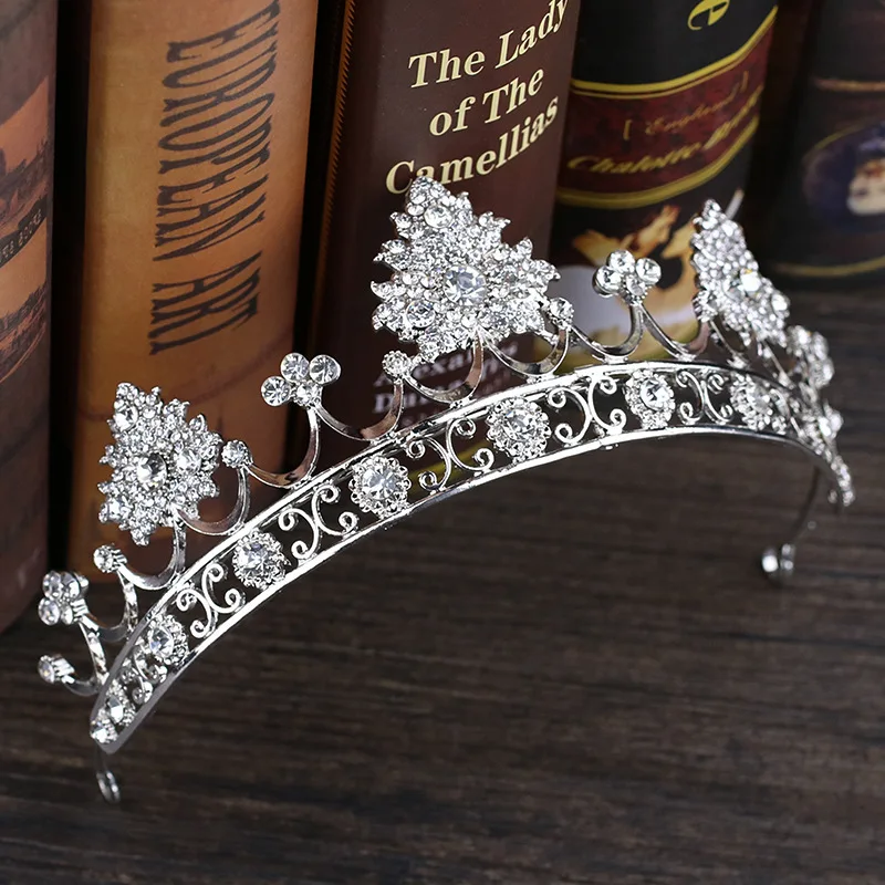 Bridal Tiara Leaves Rhinestone Crown Wedding Accessories Hairband Head Princess Crown Tiara Girls Dance Jewelry Simple