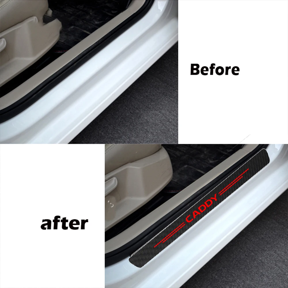 4 шт. наклейки на дверь автомобиля из углеродного волокна для Volkswagen Caddy