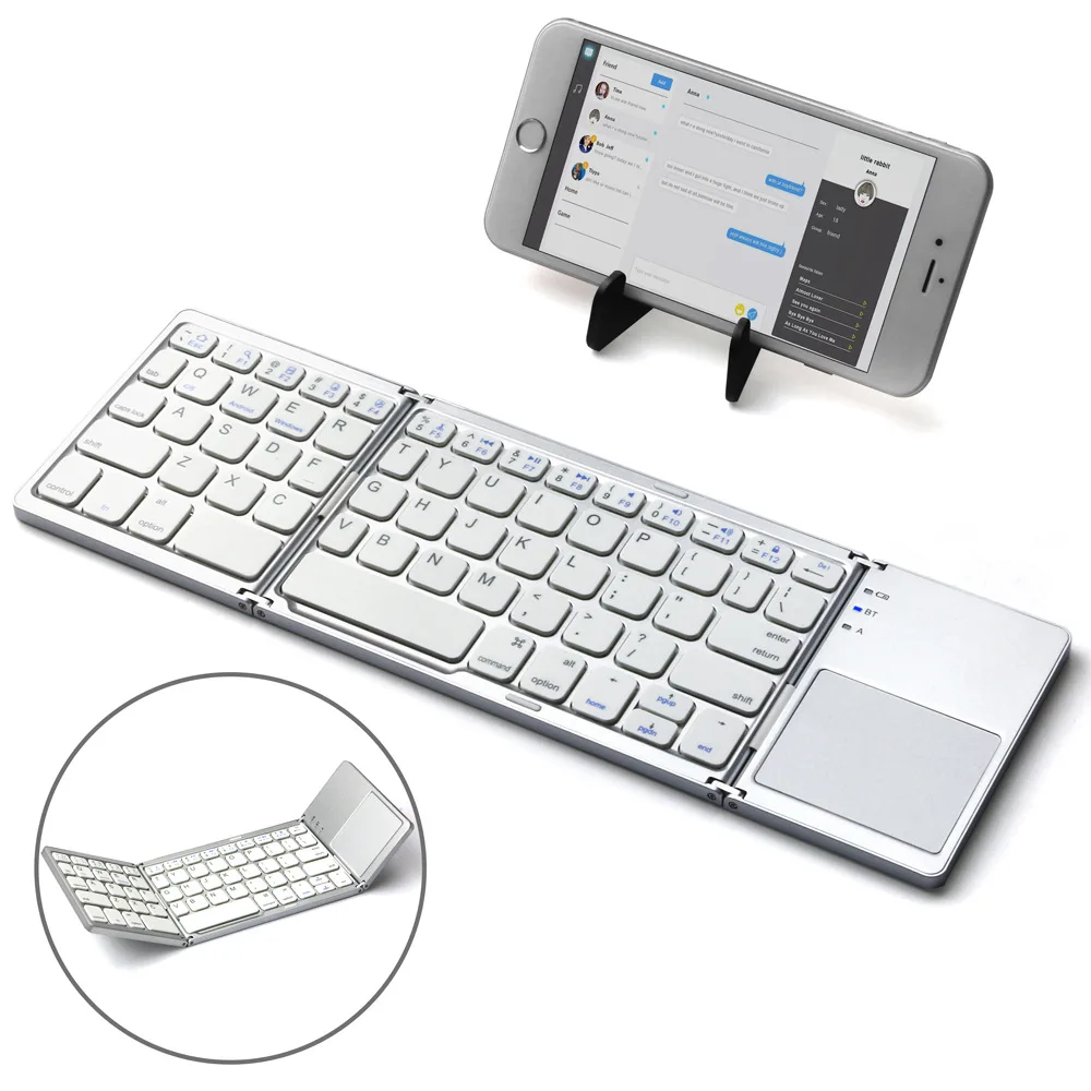 

B033 Bluetooth Keyboard wireless three fold keyboard computer office ultra thin portable keyboard support Android Windows MAC OS