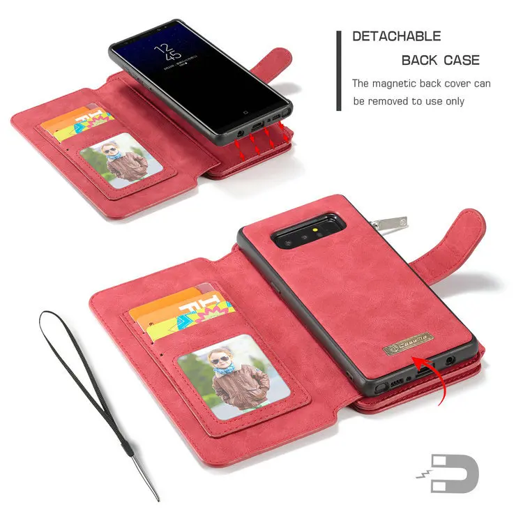 

Business PU Leather Cover Zipper Wallet Bag For Samsung Galaxy Note9 Note 8 9 Case Multifunctional Card Slots Holder Purse Cover