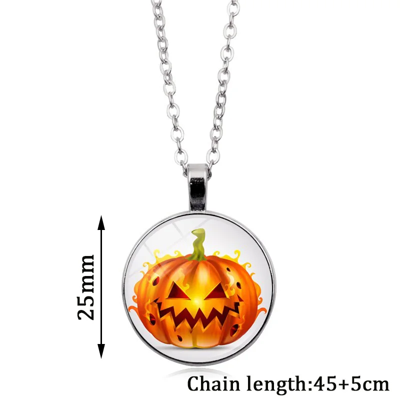 2021 Хэллоуин забавное ожерелье с тыквой для женщин ювелирные изделия стеклянный