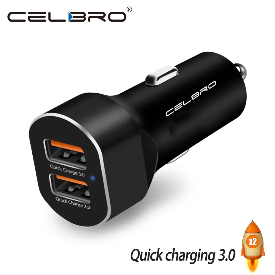 Автомобильное зарядное устройство Quick Charge 3 0 на мобильный телефон с двумя usb