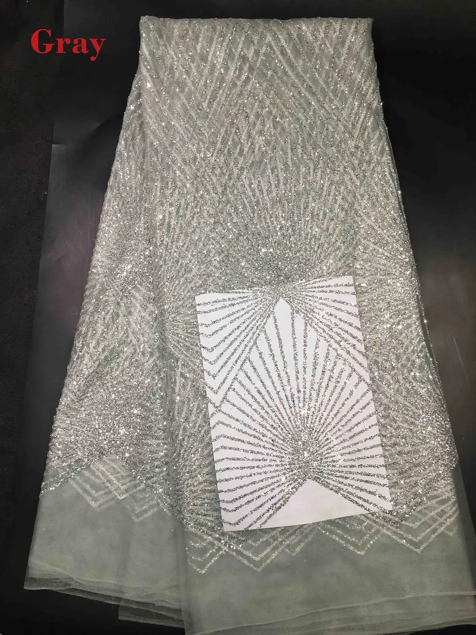 Африканские нигерийские блестки серого цвета 5 ярдов приклеенная блестящая
