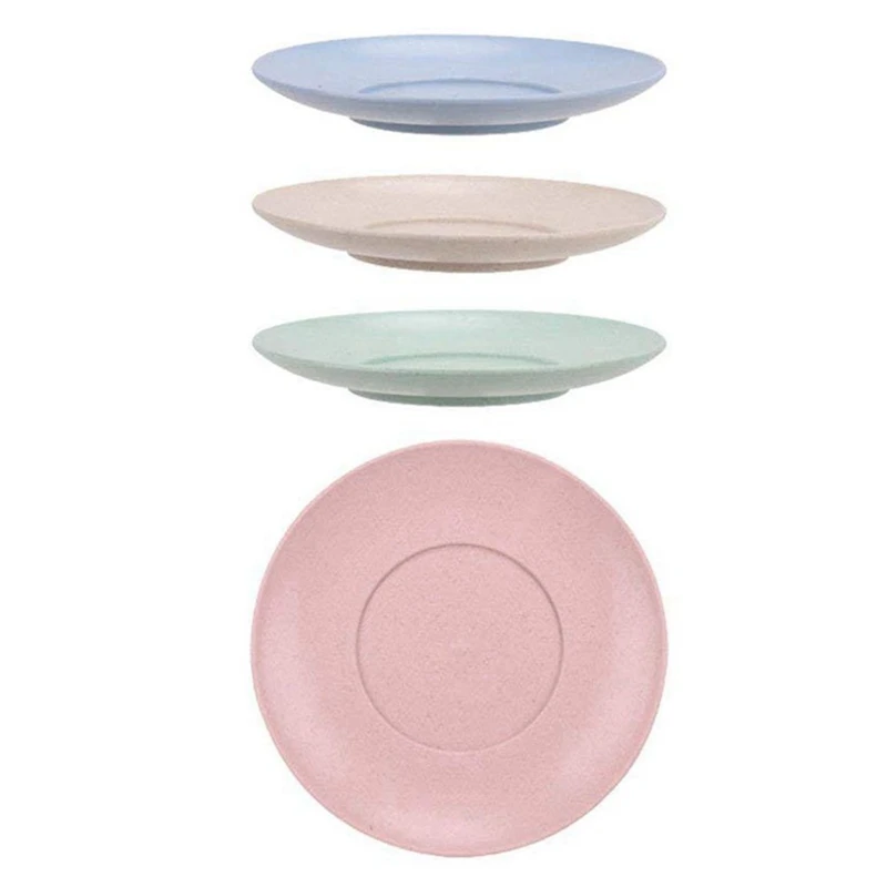 

Promotion! 8pcs Healthy Wheat Straw Biodegradable Unbreakable Dinner Plates Dinnerware Dishes Set - 4pcs 6 Inch & 4pcs 7.8 Inch