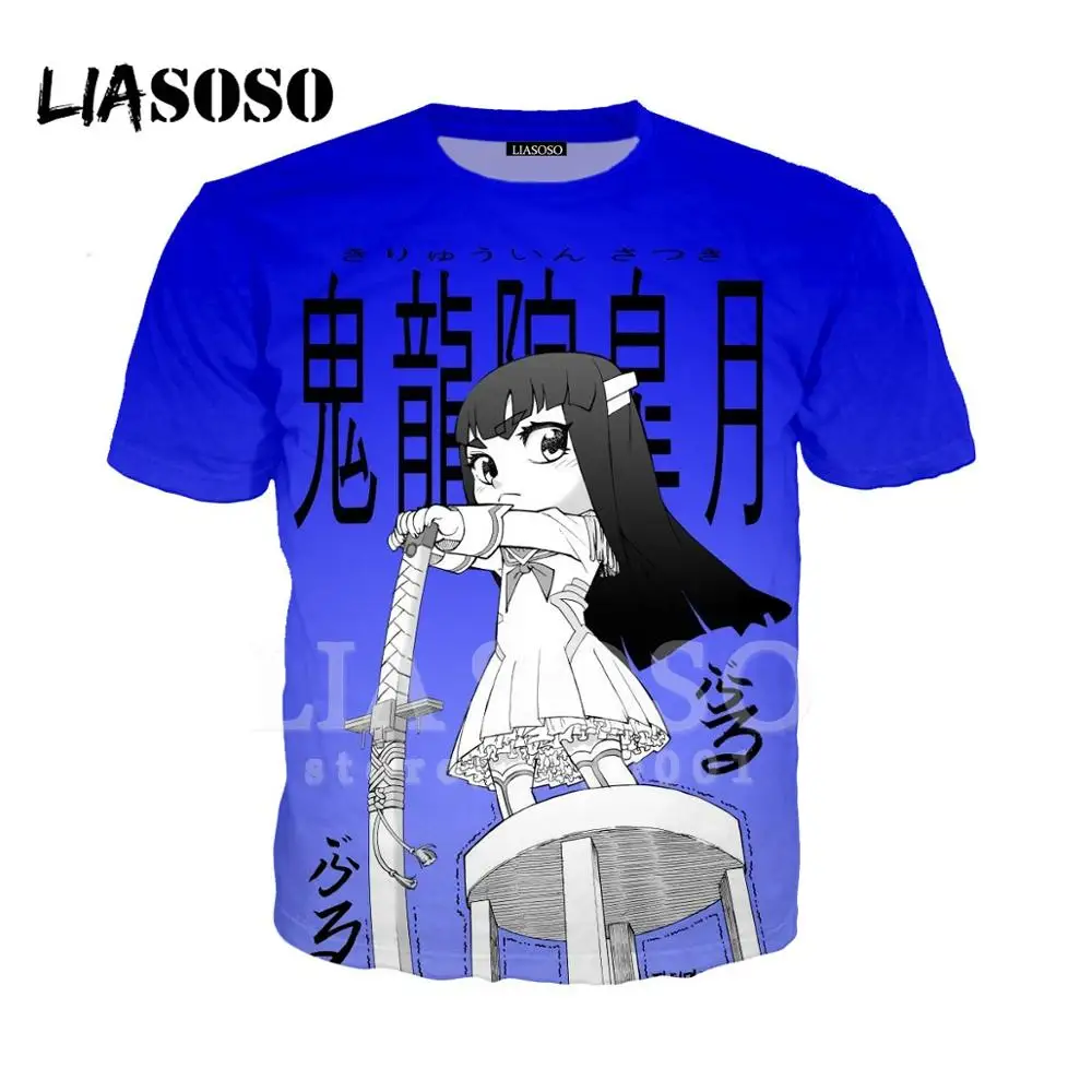 

LIASOSO 3D Print Unisex Anime Kawaii Girl Ryuko Matoi Kill la Kill T shirt Summer T-shirt Casual Good-quality Short Sleeve Top