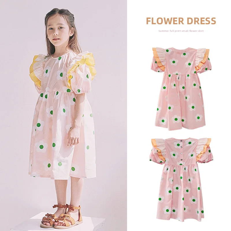 

RJ Korean children's clothing 2021 summer girls princess dress summer sweet flowers children's skirt dress