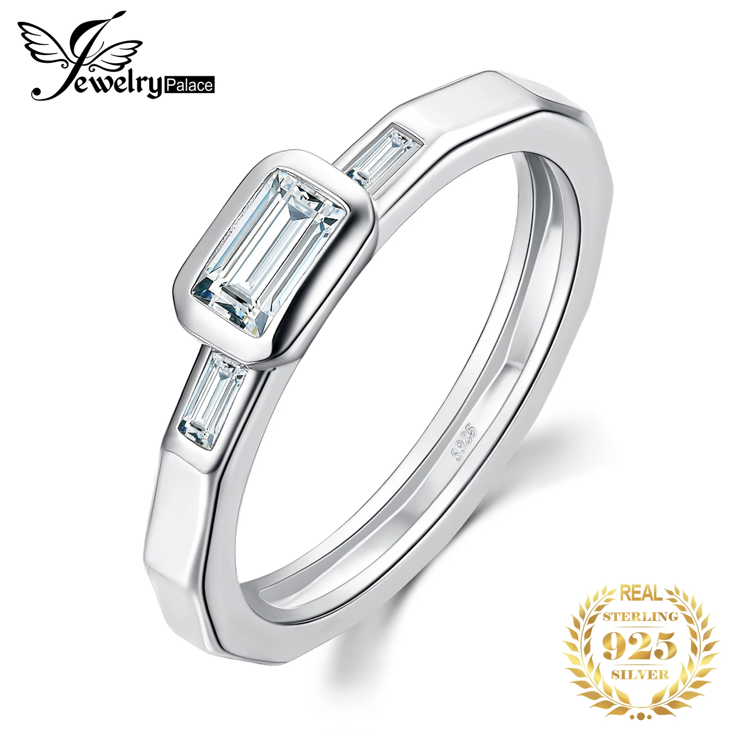 JewelryPalace многоугольные 0.4ct Radient вырезать кубический Zirconi свадебное обещание