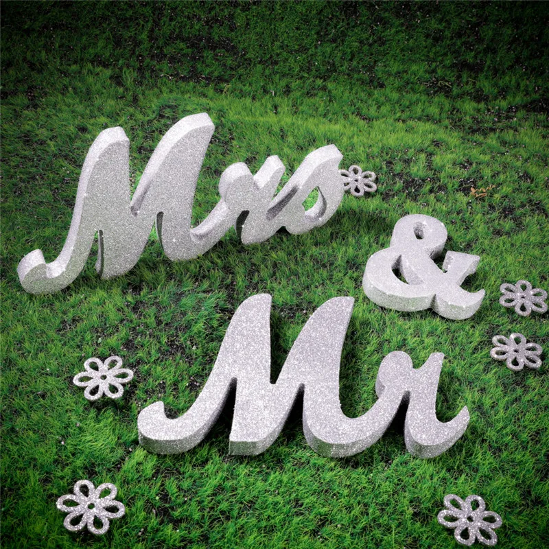 Деревянные Свадебные декоративные буквы алфавит слово Mr& Mrs отдельно стоящая Свадебная вечеринка украшение винтажный стол Декор