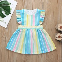 baby summer dresses girl clothes robe princesse enfant fille party dresses cute birthday dress ruffle sleeve striped girls dress