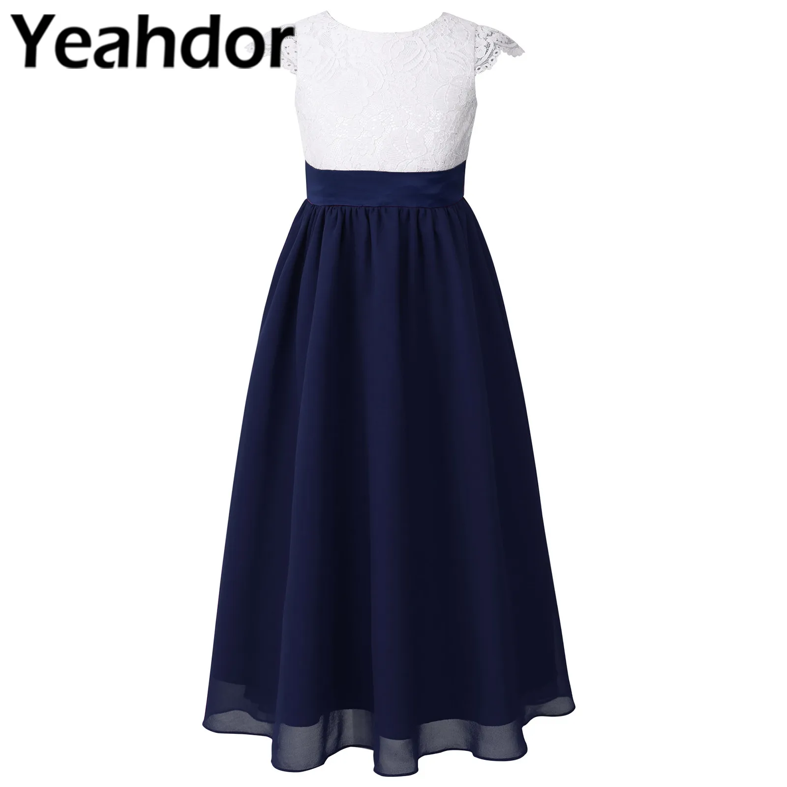 

Kids Dresses for Girls Elegant Floral Lace Chiffon Princess Dress Flower Girls Dress Wedding Party Children's Pageant Dress