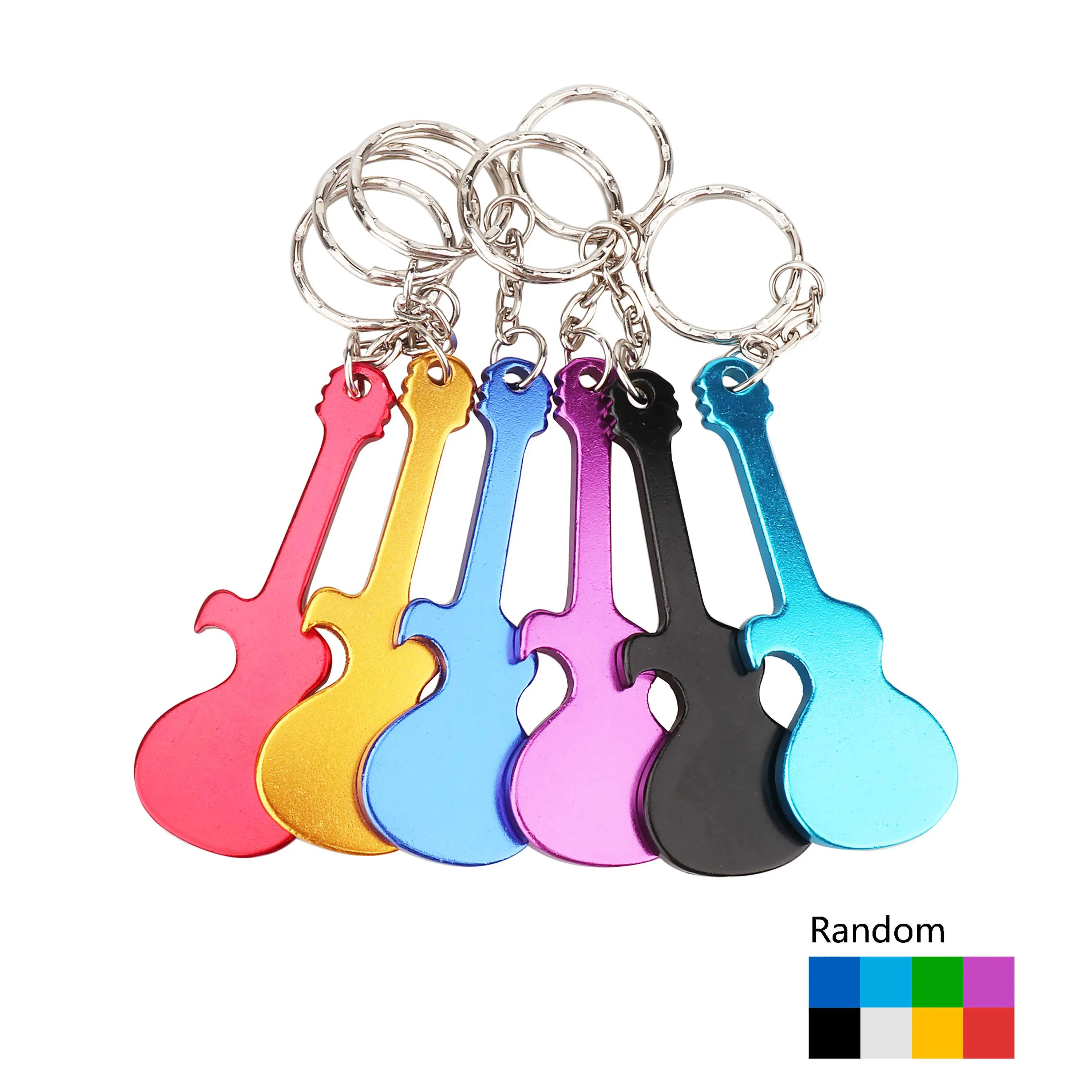 Guitar TEMLUM 6 шт. открывалка для бутылок брелки алюминиевые открывалки для пива с логотипом на заказ Свадебные сувениры - Цвет: Guitar