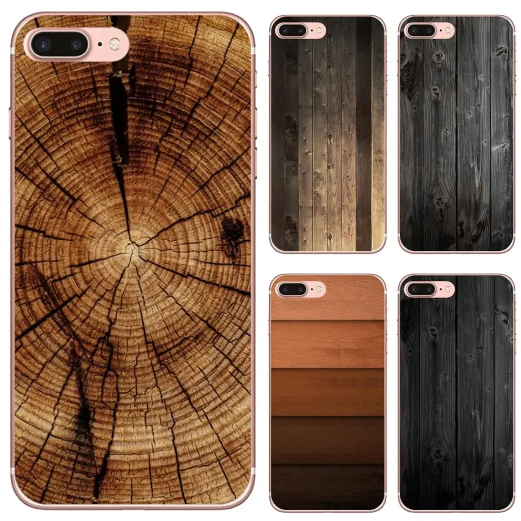 

TPU Silicone Case For iPhone 10 11 12 13 Mini Pro 4S 5S SE 5C 6 6S 7 8 X XR XS Plus Max 2020 Textures Tree wood
