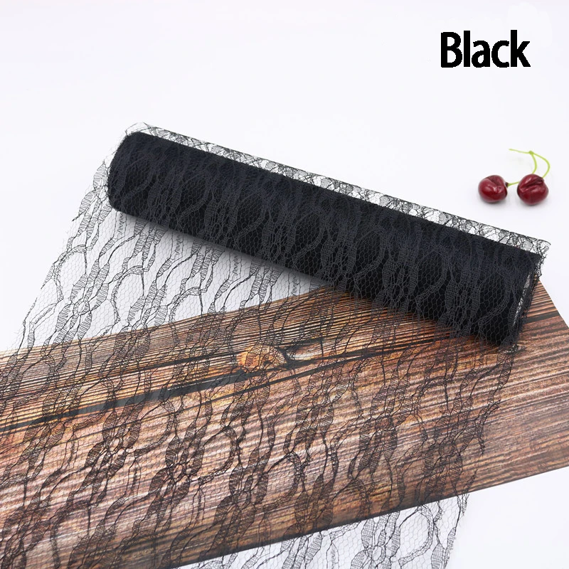 Кружевной Тюль в рулоне 30 см цветочный сетчатый стол центральный столик для