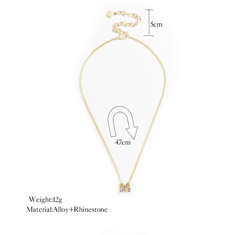 

Trendy Boho Crystal Zircon Chain Necklace Hollow Letter AlphabetChoker Necklace for Women Jewelry Accessories
