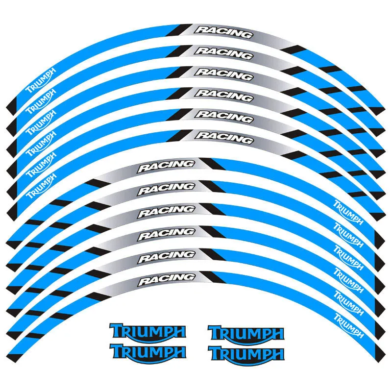 

Motorcycle front and rear wheels Edge Outer Rim Sticker Reflective Stripe Wheel Decals For TRIUMPH