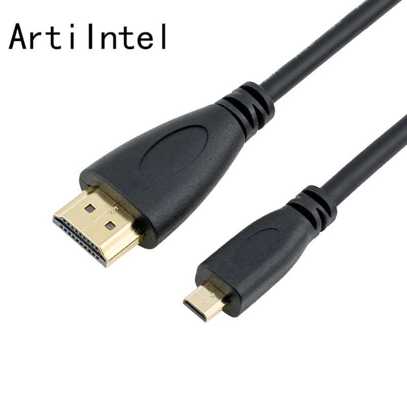 Micro HDMI к HDMI папа-папа адаптер конвертер кабель 1080P Full HD V1.4 Micro HDMI(тип D) к HDMI(тип A) кабель