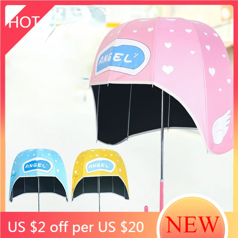 Long Straight Umbrella Decoration Women Long Handle Umbrella Creative Children's Helmet Kids Cute Hat Umbrellas Paraplu AG50YS