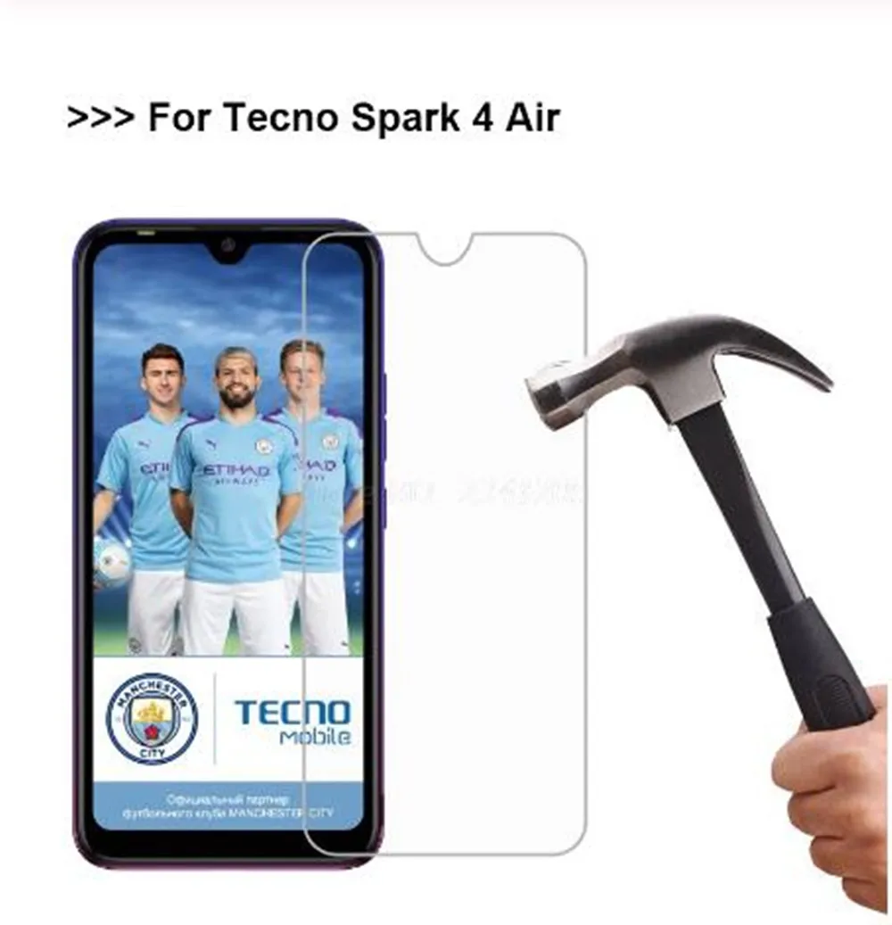 Закаленное стекло для Tecno Spark 4 Air защитная пленка 9H 2.5D Взрывозащищенная