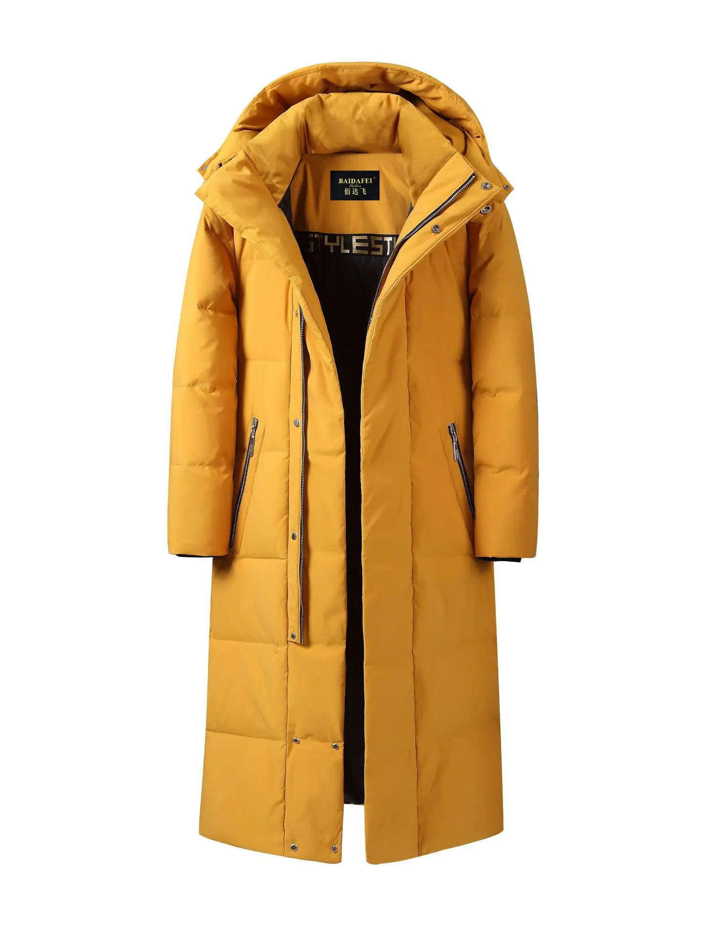 

New 2020 Winter High Quality 90% White Duck Down X-long Hooded Jackets Men Men's X-Long Parka, Warm Coat Plus-size M-4XL