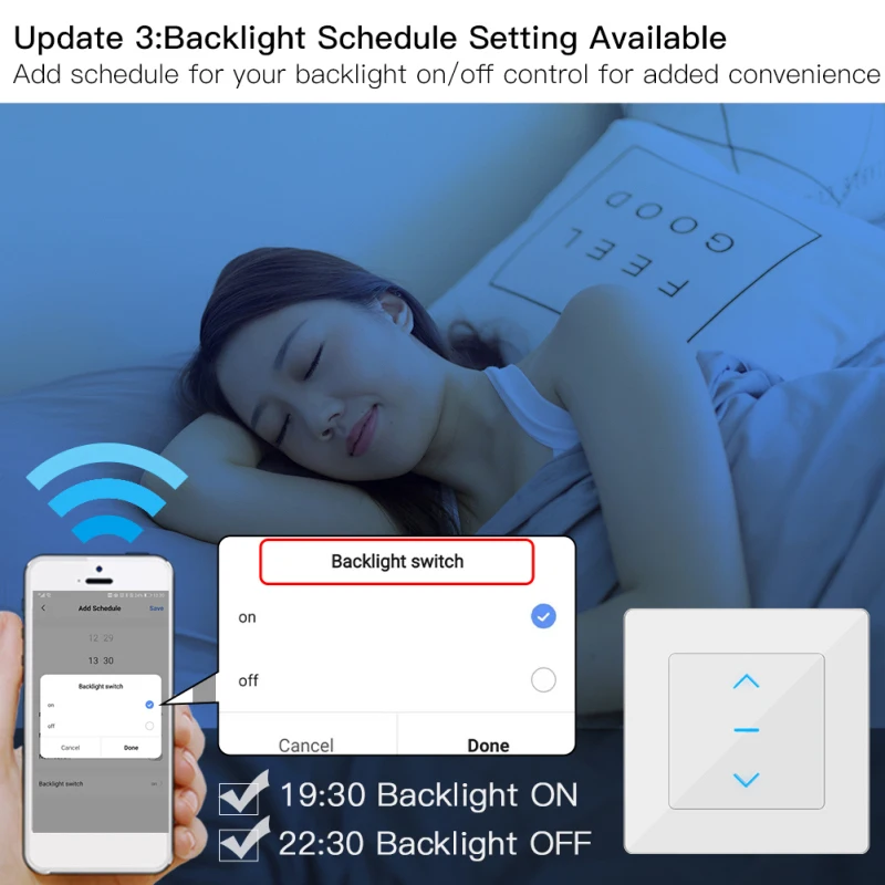 

Remote Control Blind Shutter Tuya Smart Life EU WiFi Curtain Touch Switch Voice Control by Google Home Alexa echo App Timer