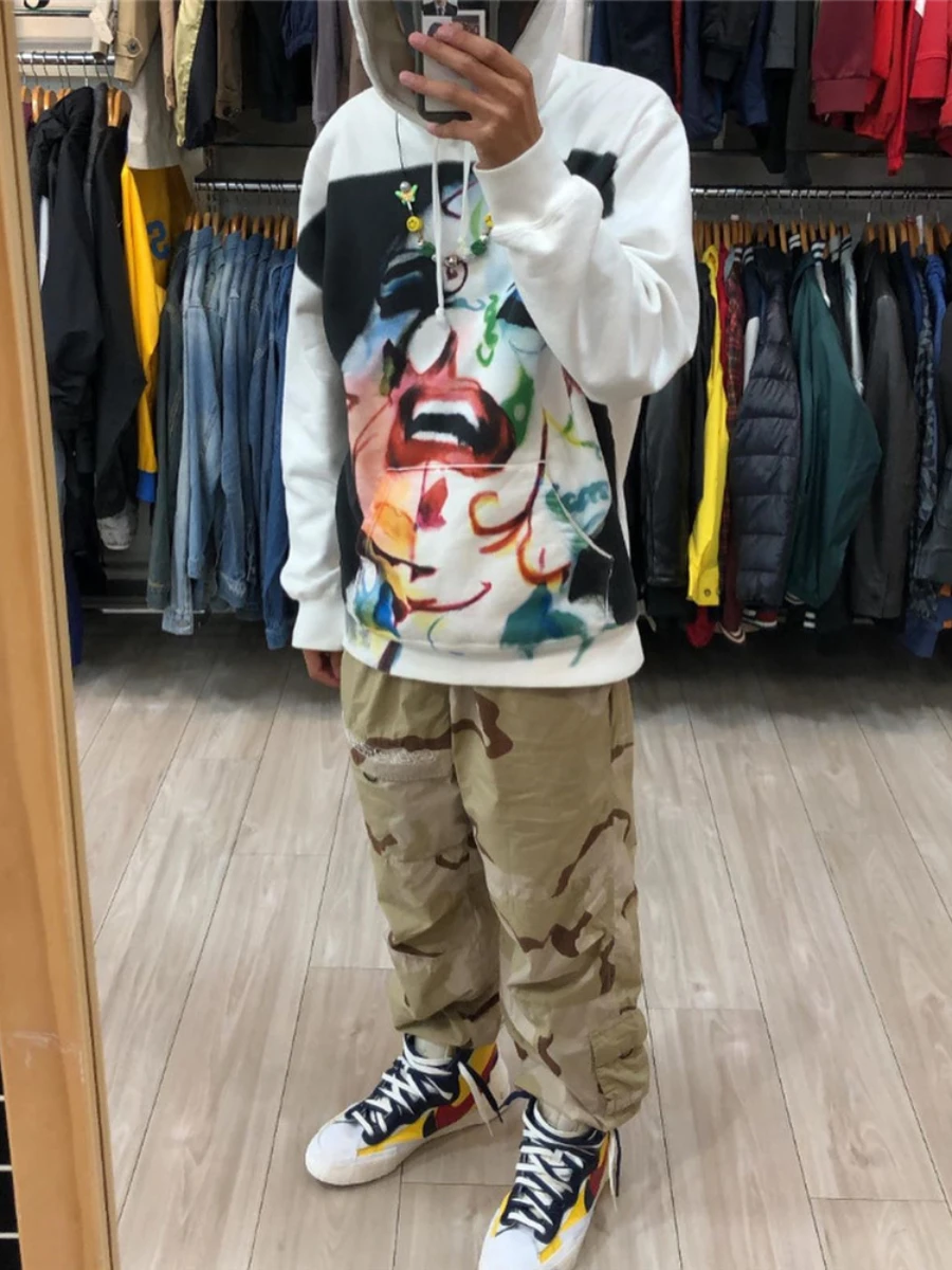 

and 2021 Men's Women's Fashion All-match High-quality Cotton Western-style Sweater Artist Joint Graffiti Print Hoodie with Clown