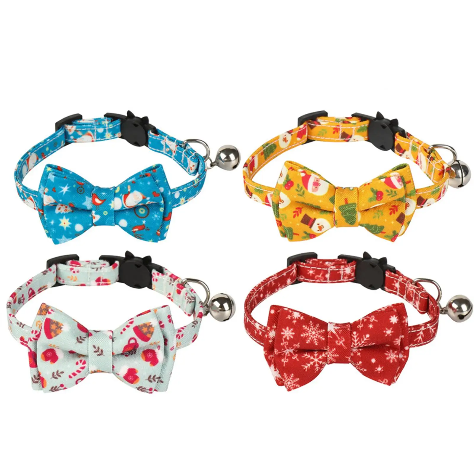 Рождественский праздник для питомца кота ошейник регулируемый галстук бабочка
