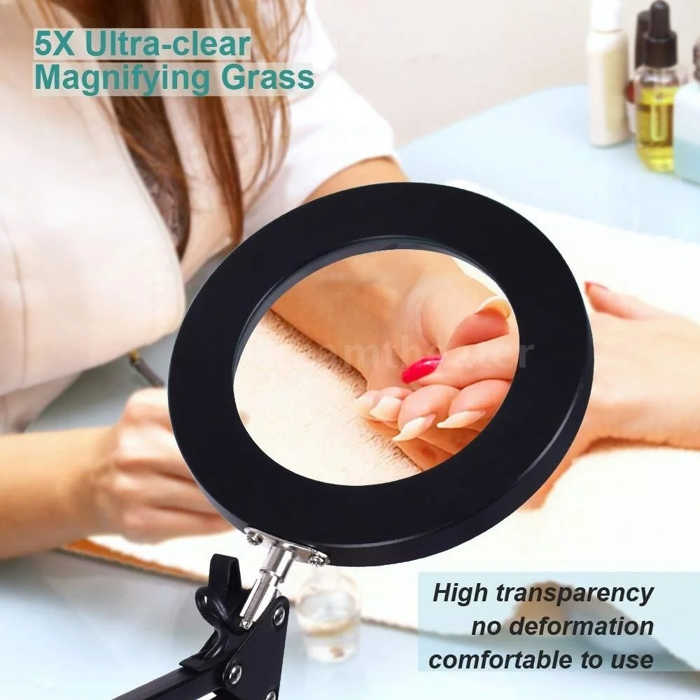 Складной профессиональный 5X увеличительное Стекло настольная лампа лупа со