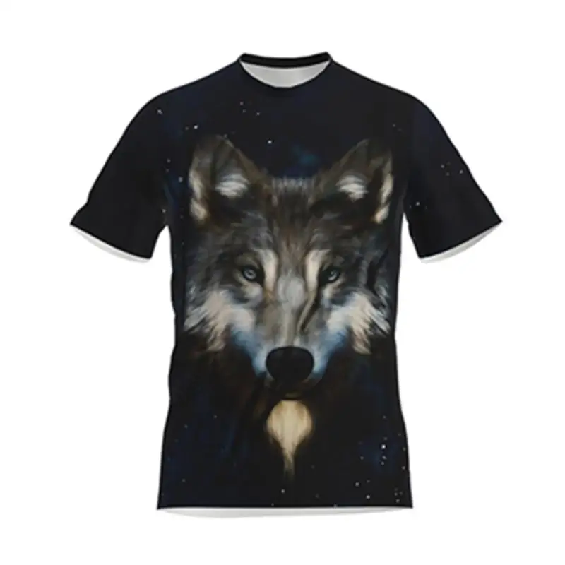

Summer men's T-shirt shorts two-piece dress animal 3D wolf short sleeve men's suit Sweatpants male men's sportswear essentials