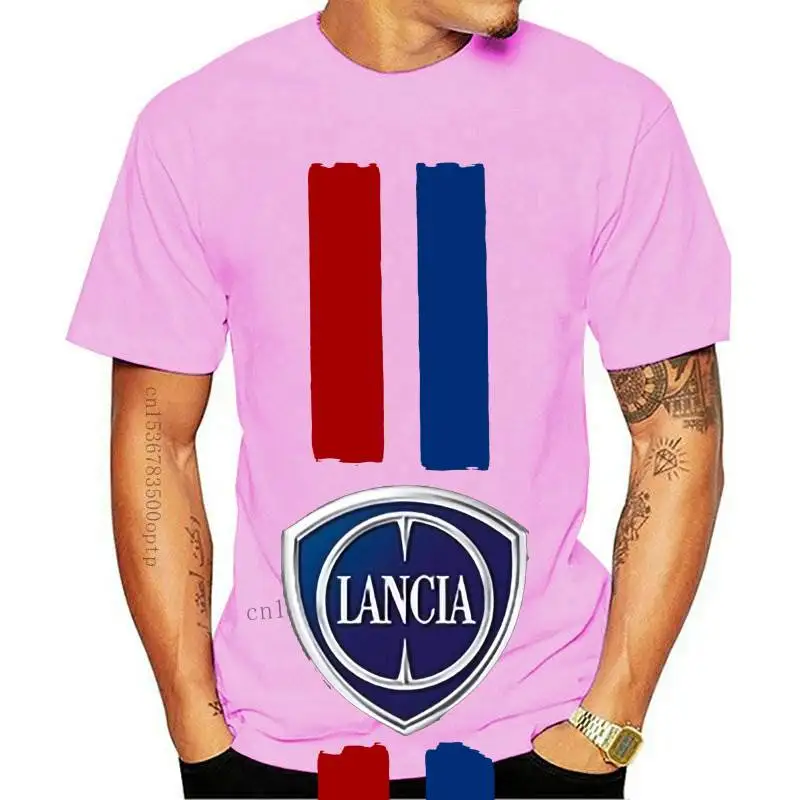 

Спортивная футболка Lancia в стиле ретро с итальянским автомобилем, Мужская Классическая футболка, облегающая футболка, летняя футболка, хлоп...