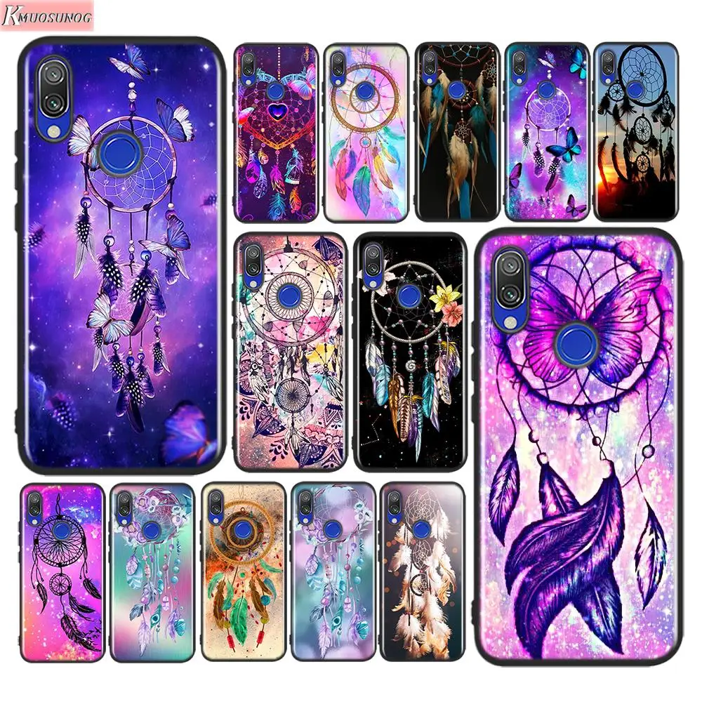 Black Silicone Cover For Redmi Note 9 9S Max 8T 8 8A GO Pro The dream catcher mandala Xiaomi 10 CC9 A3 Lite Phone Case | Мобильные