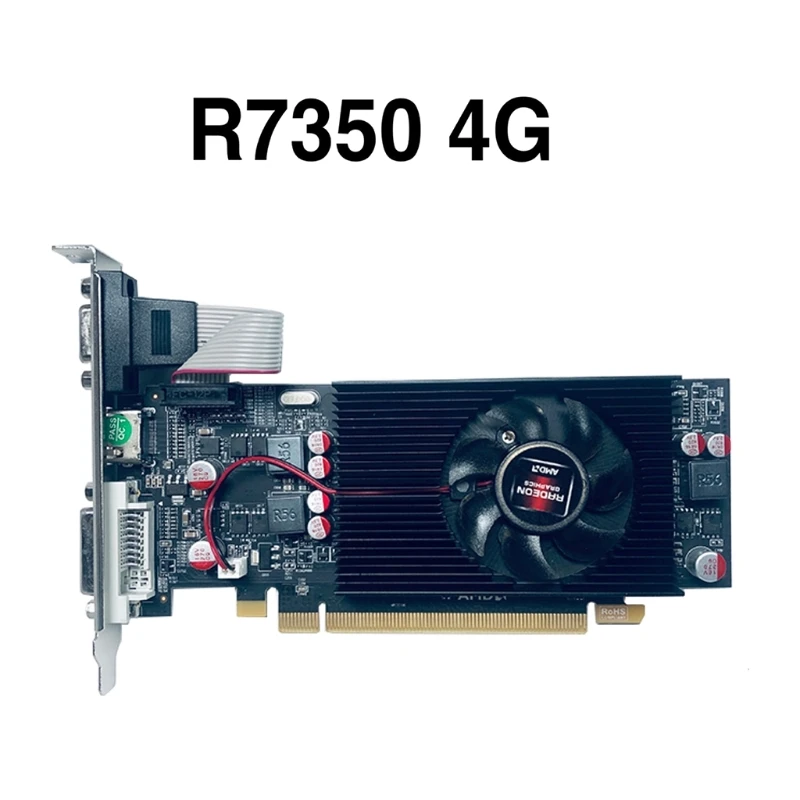 Портативная игровая видеокарта R7 350 2 ГБ/4 ГБ DDR5 128 бит Directe PCI Express 3 0 с охлаждающим