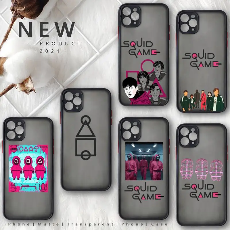 

Squid Game 456 horror tv series Phone Case For iphone 12 11 8 7 plus mini x xs xr pro max matte transparent cover