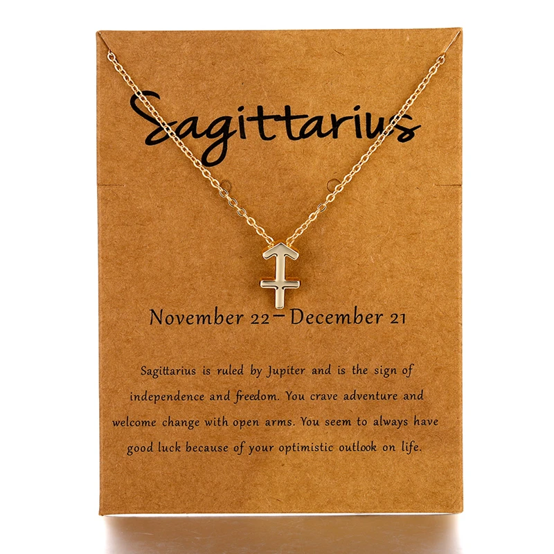DAXI зодиакальное Ожерелье Подвеска на золотой цепочка шею бижутерия для женщин