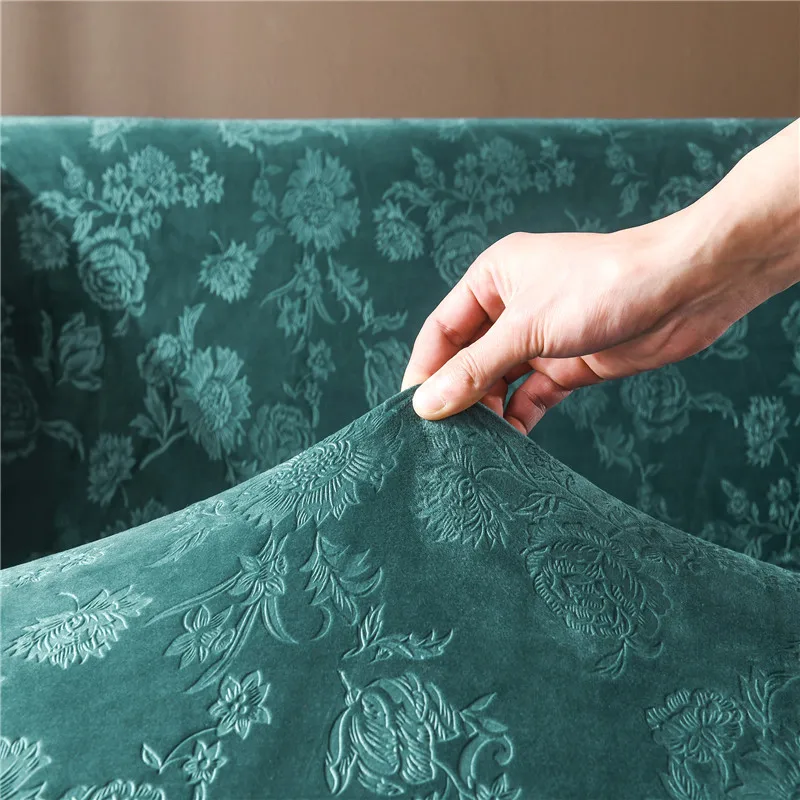 

Crystal velvet Elastic Sofa Cover Printed Modern Polyester Corner Sofa Couch Slipcover Protector Living Room 1/2/3/4 Seater
