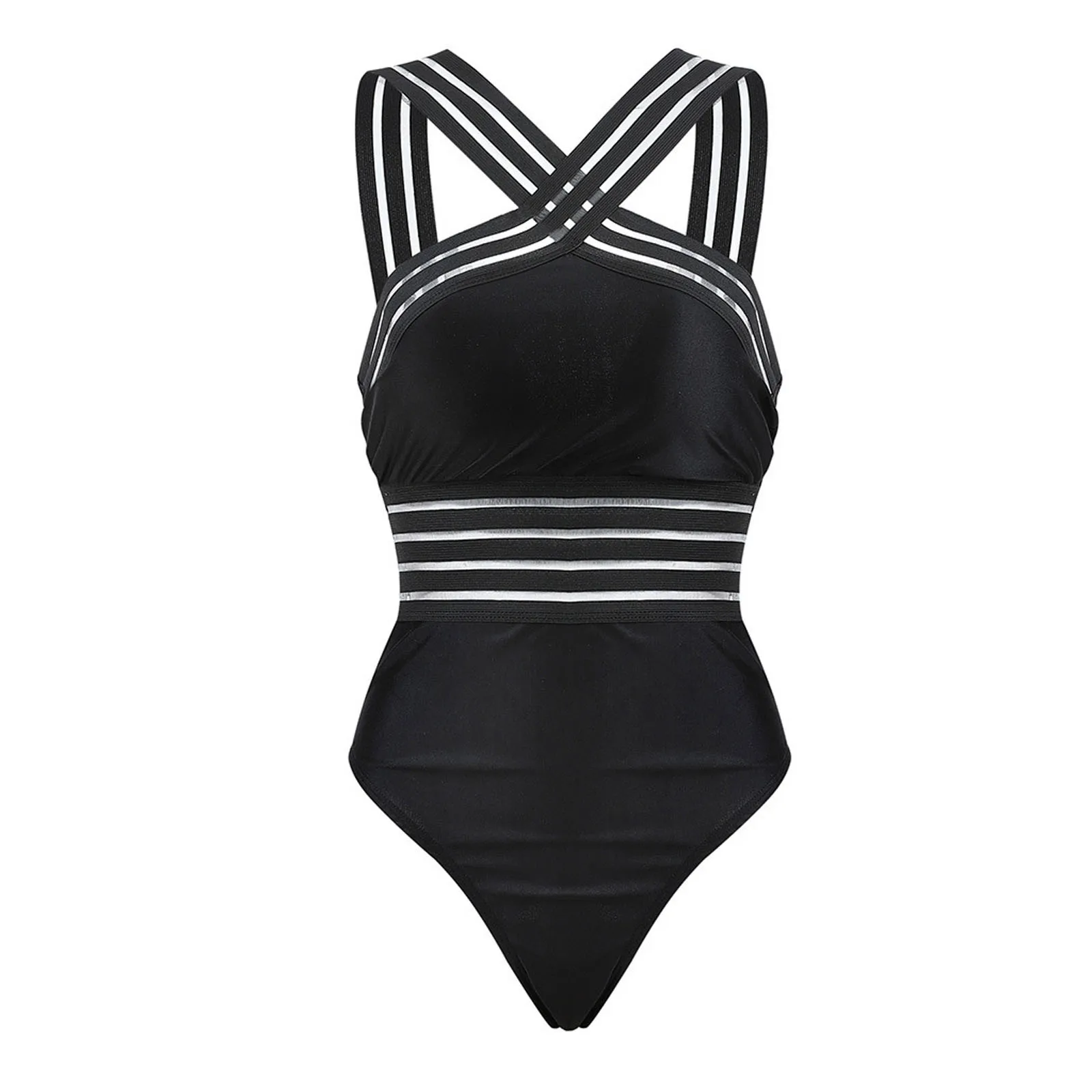 

Plus Size Sexy Bikini Women One-Piece Perspective Bikini Push-Up Pad Swimwear Swimsuit Beachwear Beachwear Swimming Wear Female