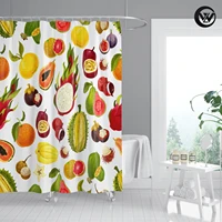 modern bathtub curtain waterproof tropical colorful fruit mildew resistant shower curtain liner polyester