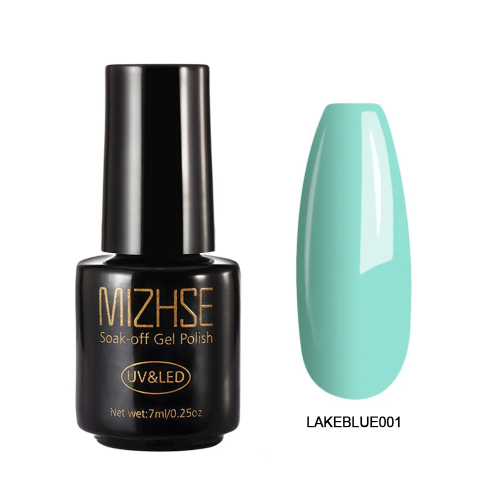 LAKEBLUE001 MIZHSE дизайн ногтей УФ-гель для ногтей замачиваемый синий цвет УФ-гель лак для ногтей Полупостоянный светодиодный гель для ногтей эмаль УФ-клей - Цвет: LAKEBLUE001