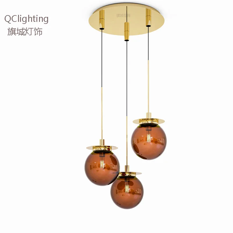 Современный подвесной светильник в стиле лофт со стеклянными шариками