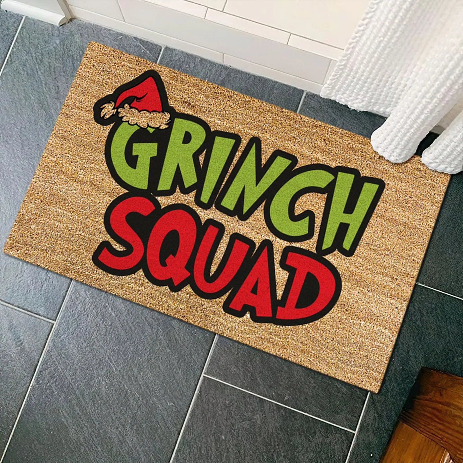 

Рождественский Коврик для двери, напольный коврик, Рождественский комнатный коврик для украшения входа, двора, сада, комнаты, коврик, нескол...