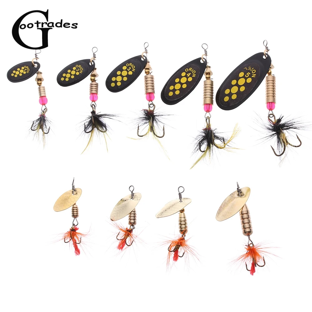 1 шт. вращающаяся блесна ложка жесткая металлическая приманка с тройными