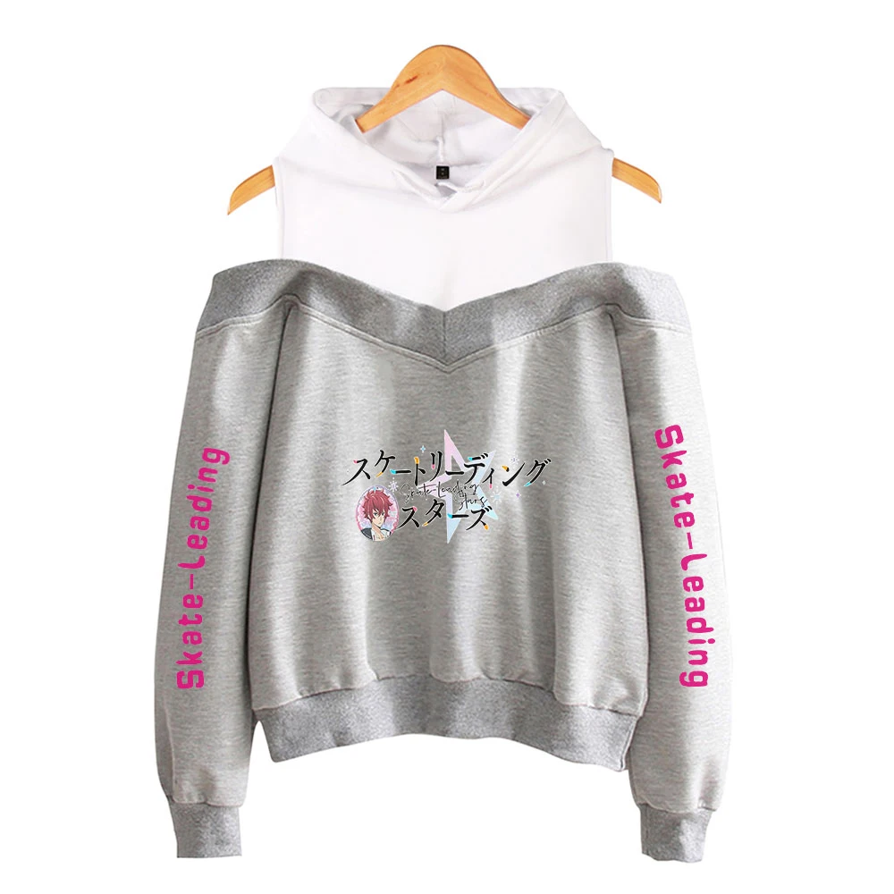 

WAWNI Skate-Leading Off Shoulder Hoodies Sweatshirt Harajuku Sexy Women Casual Pullover Loose Hoodie Hot Sweatshirt Unique Tops