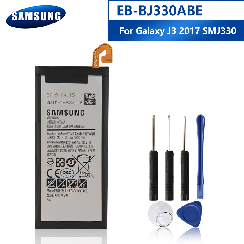 Оригинальный аккумулятор для Samsung GALAXY J3 2017 Сменный телефона на 2400 мА/ч EB BJ330ABE J3300
