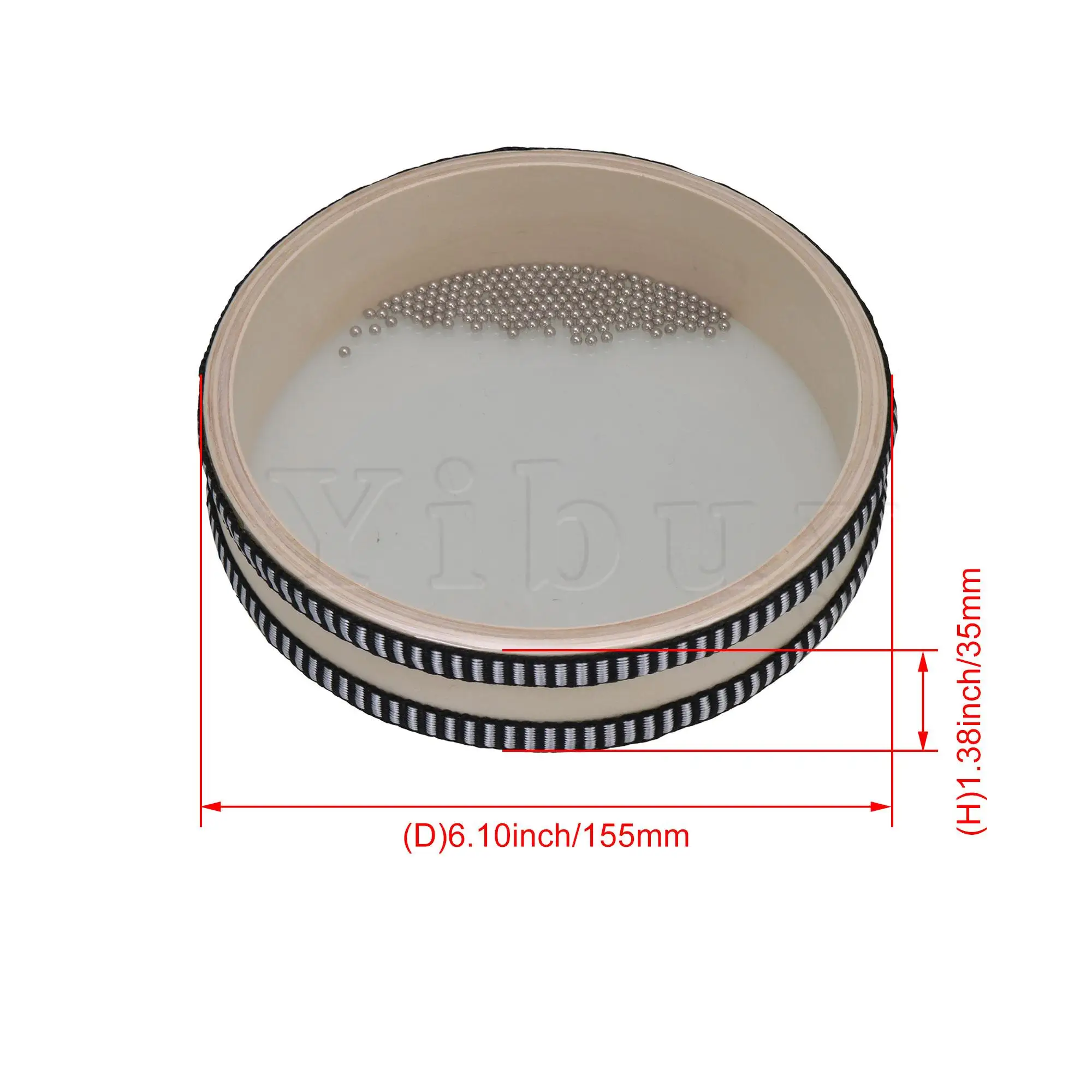 

Yibuy Sea Sound Ocean Drum with Metal Beads Percussion Instrument Transparent