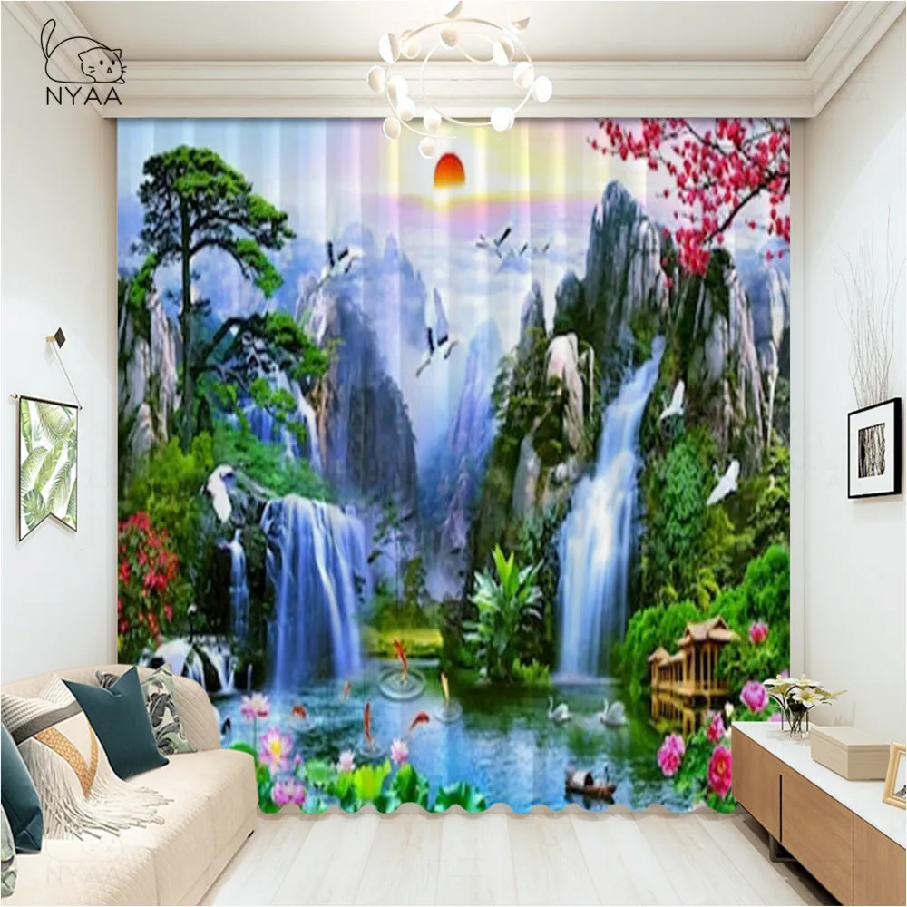 Затемняющие шторы Nyaa Роскошные 3D занавески гардины для гостиной с