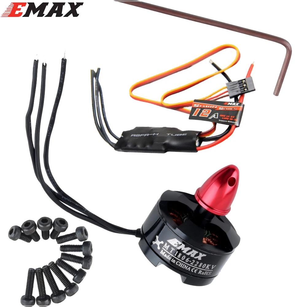 4 шт. EMAX MT1806 2280KV CW &amp CCW бесщеточный двигатель + 12A SimonK ESC для C250 Мультикоптер QAV250