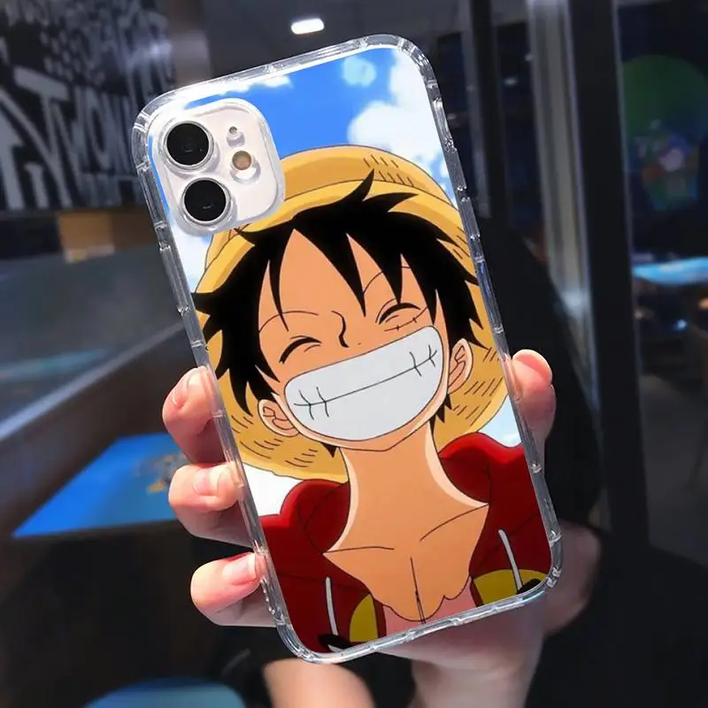 

Anime One Piece Luffy Phone Case Transparent for iPhone 11 12 mini pro XS MAX 8 7 6 6S Plus X 5S SE 2020 XR