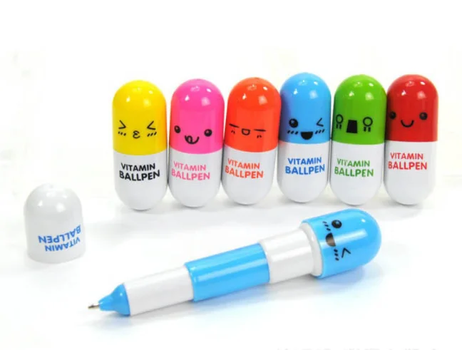 1 шт. мультяшная Новинка креативная Выдвижная шариковая ручка в форме таблеток с