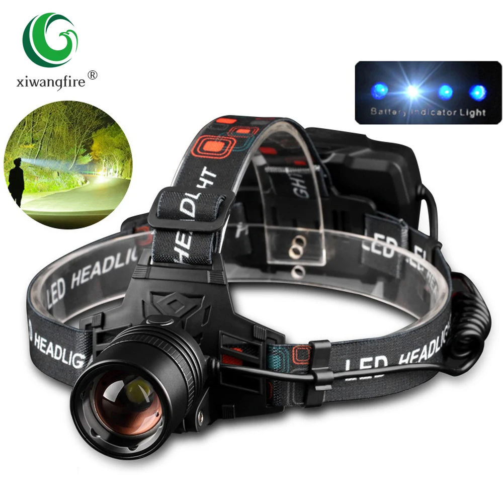 

P50 Strong Headlight LED High-power USB Rechargeable Headlight Retractable Zoom Light Fishing Headlight Use 3* 18650 Batteries