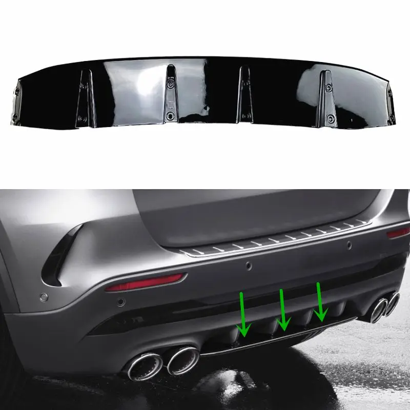 

Car Styling Rear Bumper Lip Diffuser Spoiler Splitter For Mercedes-Benz GLA-Class H247 AMG Line 2020 Rear Lip Modification