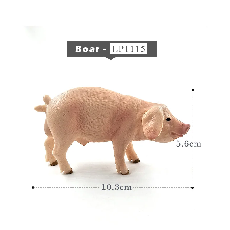 Boar Маленькая свинка кошка волк, собаки, кролика, козлиная, Овечья утка гусь изображающие пятачка фигурка игрушки с фермерской тематикой пластик животных модель подарок на Рождество для детей - Цвет: Boar
